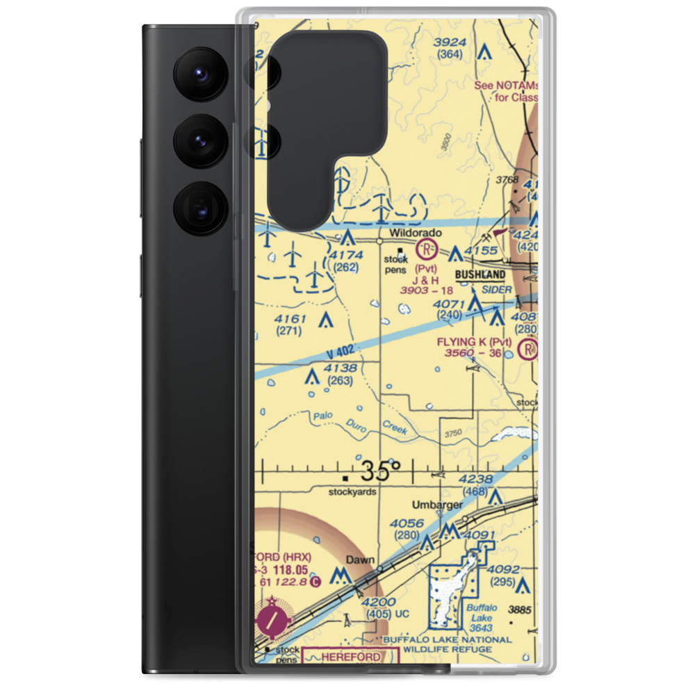 Moore Airport (1TE6) VFR Sectional Samsung Case Samsung Galaxy S22 Ultra model shown