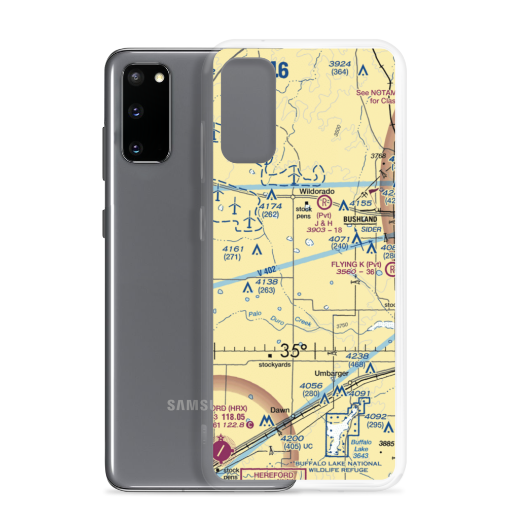 Moore Airport (1TE6) VFR Sectional Samsung Case Samsung Galaxy S20 model shown
