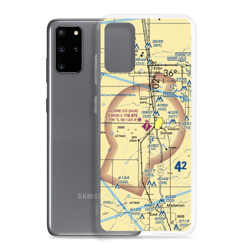 Moore County Airport (DUX) VFR Sectional Samsung Case Samsung Galaxy S20 Plus model shown