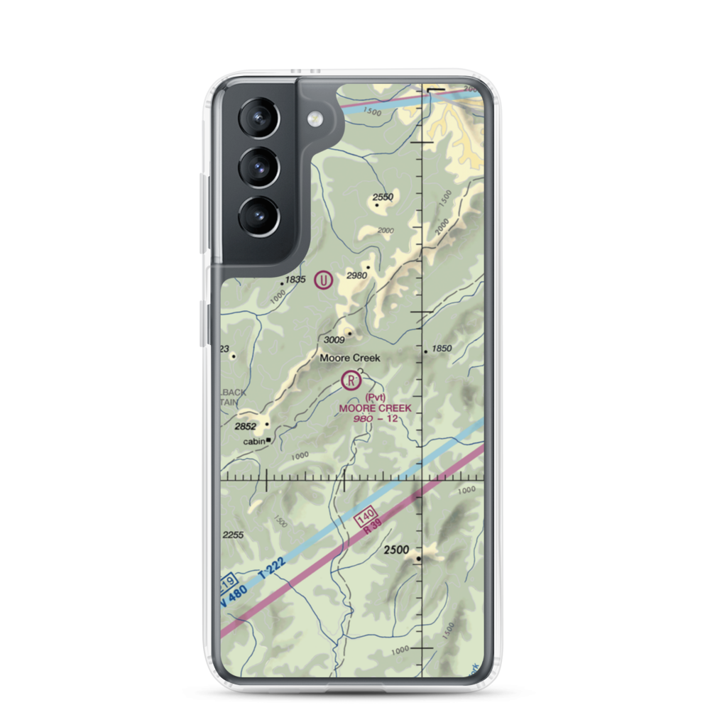 Moore Creek Airport (99AK) VFR Sectional Samsung Case Samsung Galaxy S21 model shown