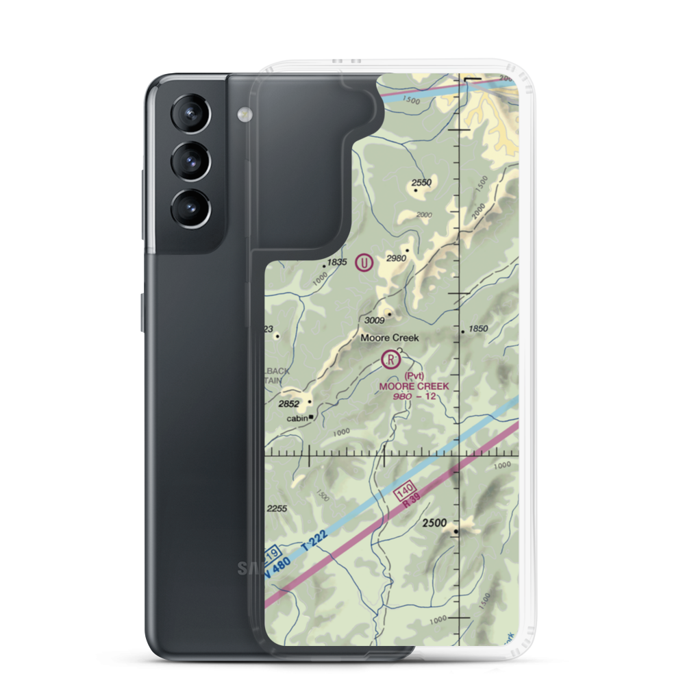 Moore Creek Airport (99AK) VFR Sectional Samsung Case Samsung Galaxy S21 model shown