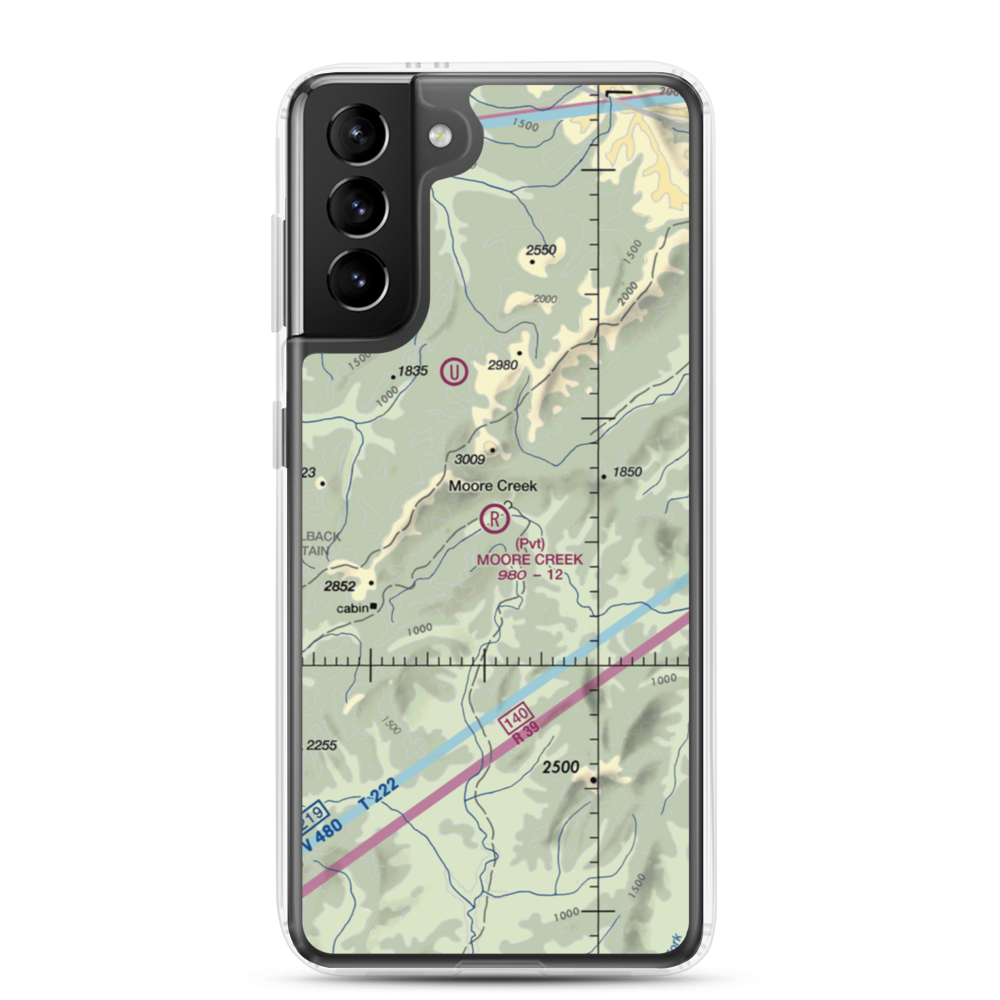 Moore Creek Airport (99AK) VFR Sectional Samsung Case Samsung Galaxy S21 Plus model shown