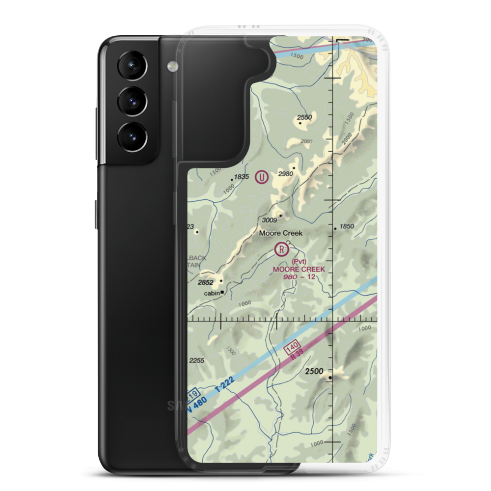 Moore Creek Airport (99AK) VFR Sectional Samsung Case Samsung Galaxy S21 Plus model shown