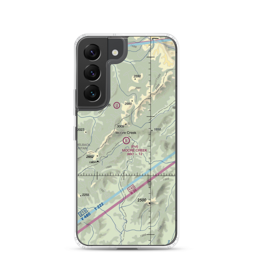 Moore Creek Airport (99AK) VFR Sectional Samsung Case Samsung Galaxy S22 model shown