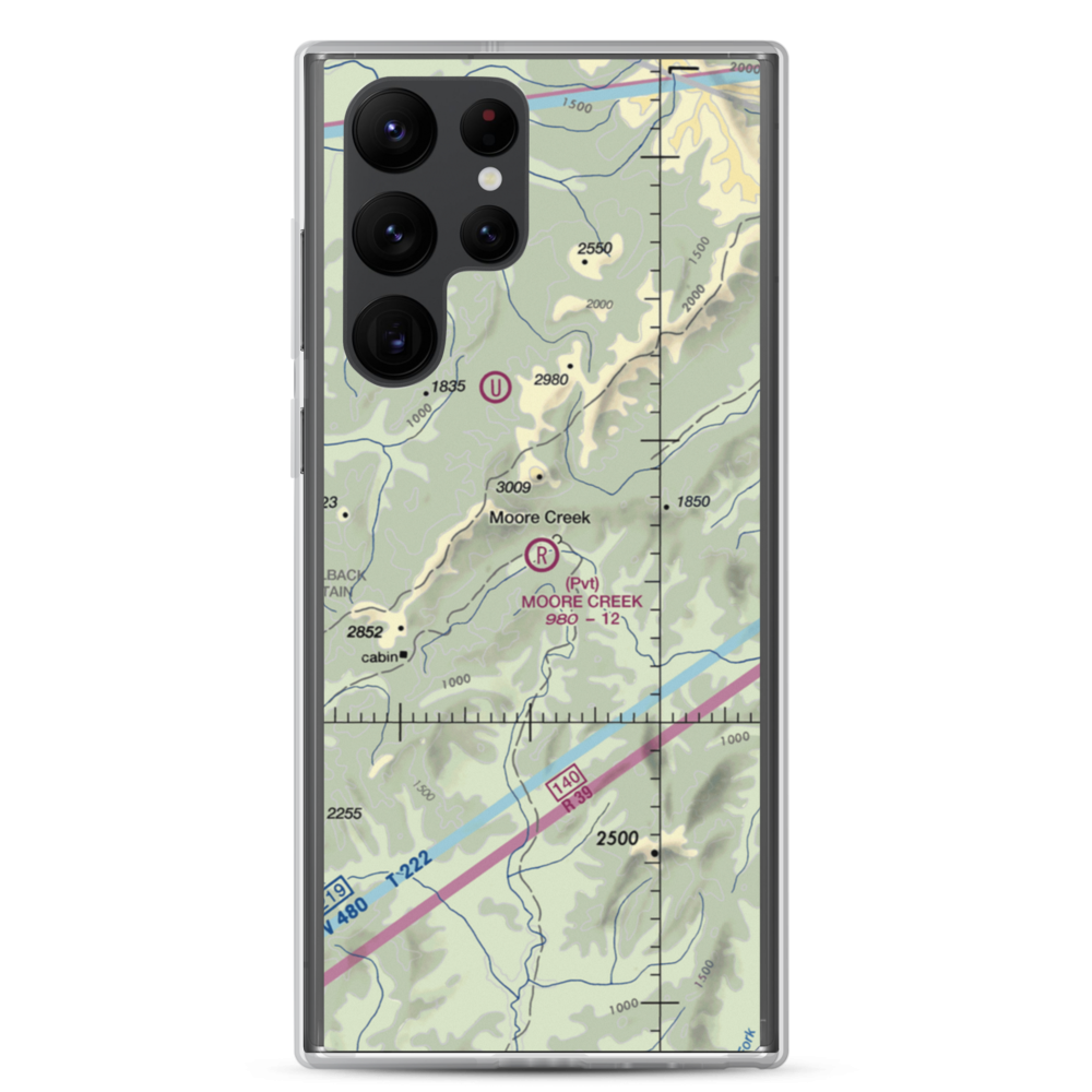Moore Creek Airport (99AK) VFR Sectional Samsung Case Samsung Galaxy S22 Ultra model shown