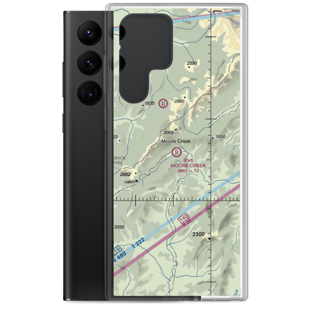 Moore Creek Airport (99AK) VFR Sectional Samsung Case Samsung Galaxy S22 Ultra model shown