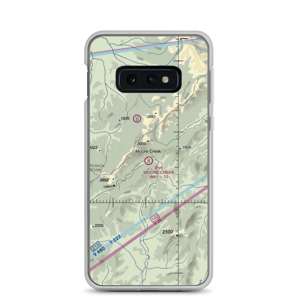 Moore Creek Airport (99AK) VFR Sectional Samsung Case Samsung Galaxy S10e model shown