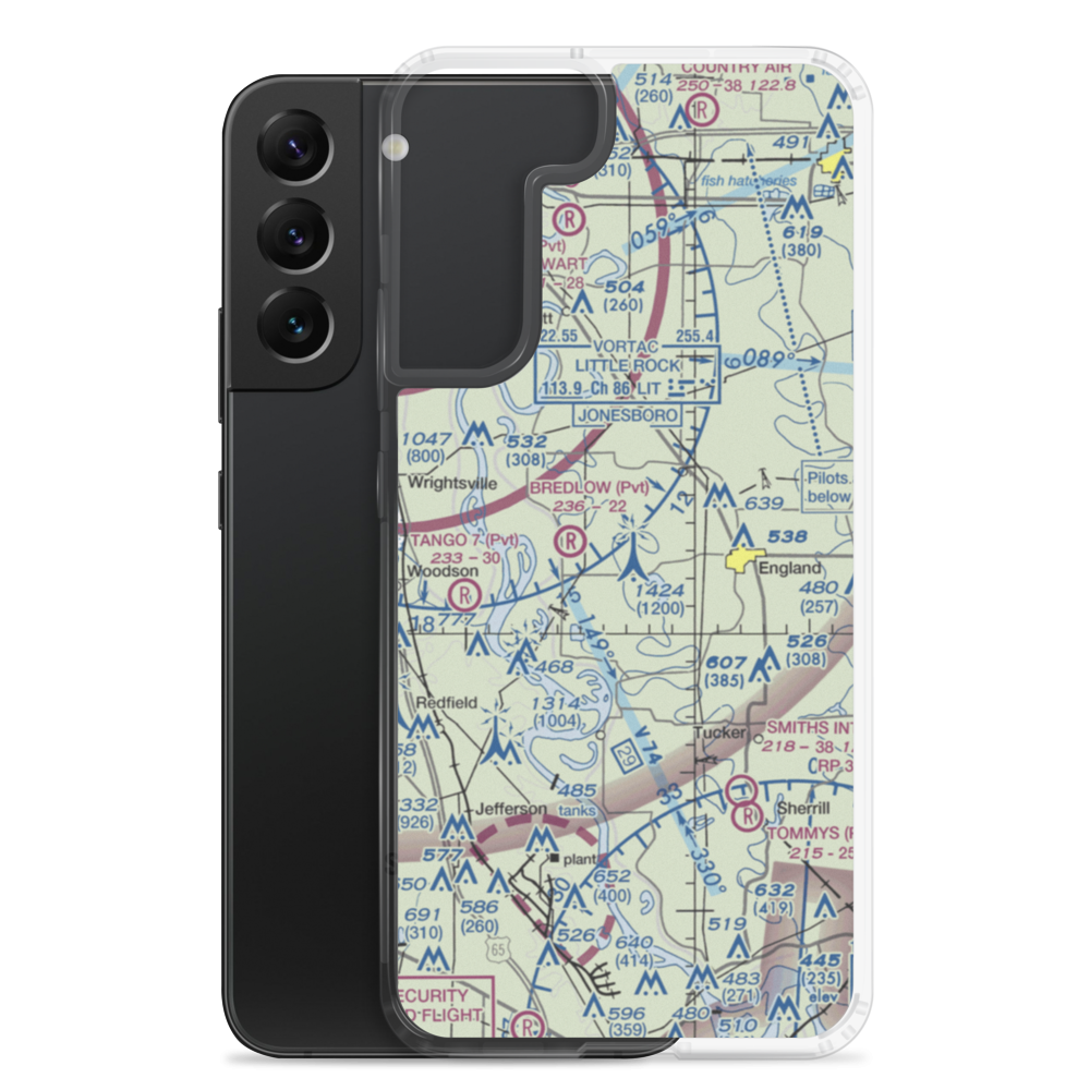 Moore Farm Airport (45AR) VFR Sectional Samsung Case Samsung Galaxy S22 Plus model shown