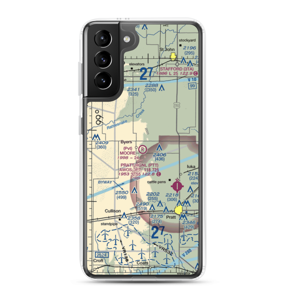 Moore Field (SN48) VFR Sectional Samsung Case Samsung Galaxy S21 Plus model shown