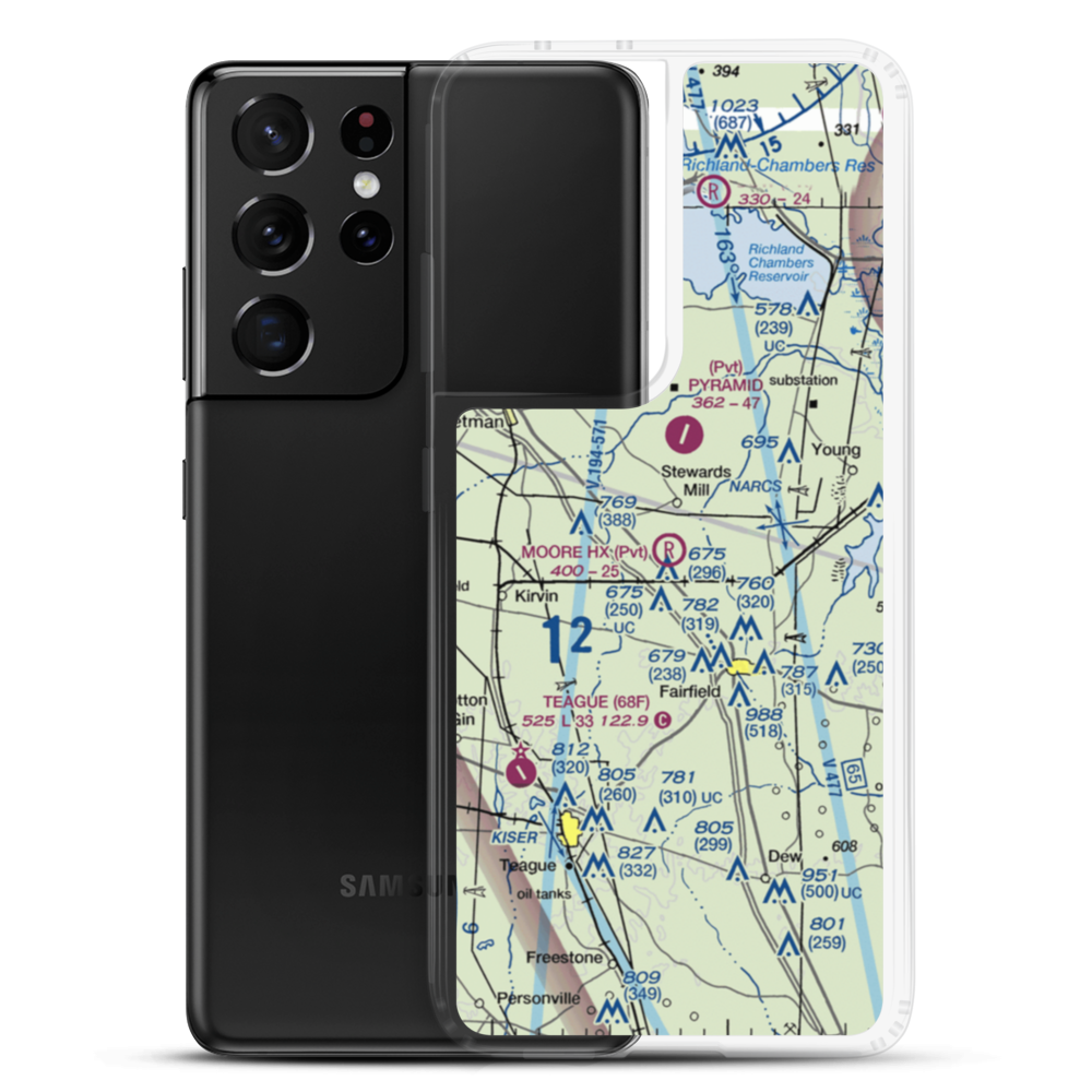 Moore Hx Ranch Airport (7XS6) VFR Sectional Samsung Case Samsung Galaxy S21 Ultra model shown