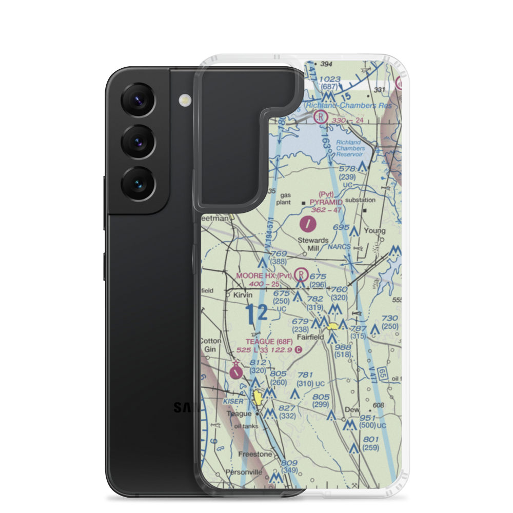 Moore Hx Ranch Airport (7XS6) VFR Sectional Samsung Case Samsung Galaxy S22 model shown