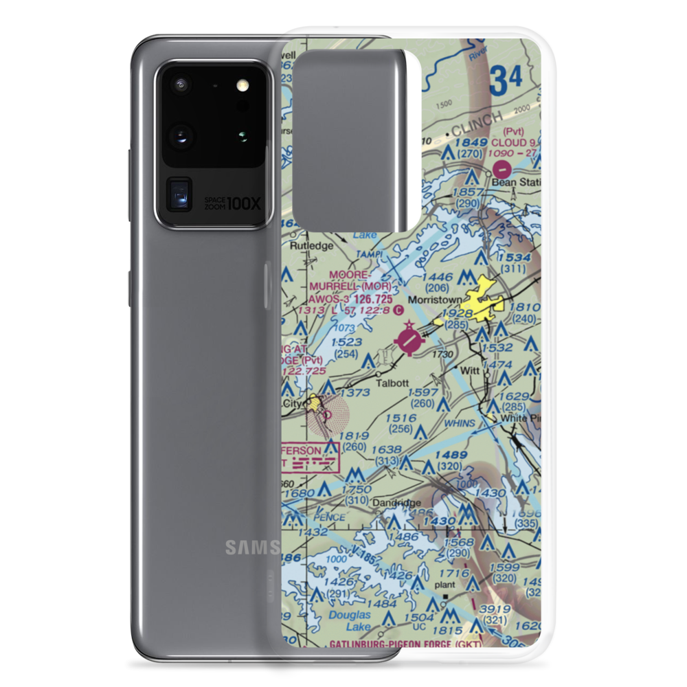 Moore Murrell Airport (MOR) VFR Sectional Samsung Case Samsung Galaxy S20 Ultra model shown
