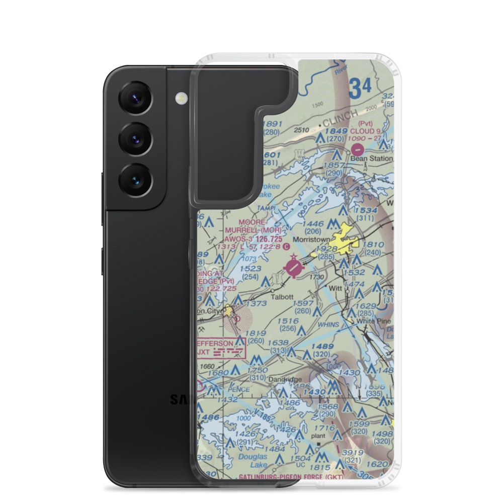 Moore Murrell Airport (MOR) VFR Sectional Samsung Case Samsung Galaxy S22 model shown
