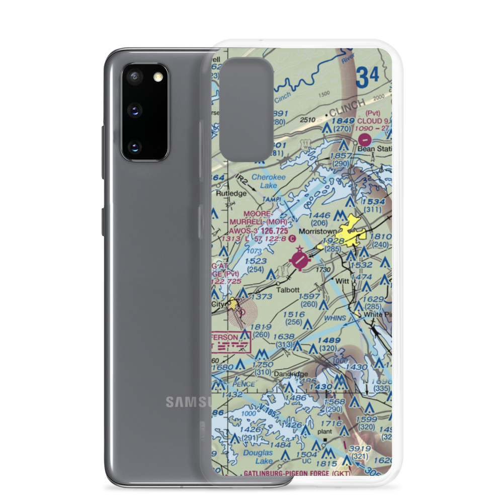 Moore Murrell Airport (MOR) VFR Sectional Samsung Case Samsung Galaxy S20 model shown