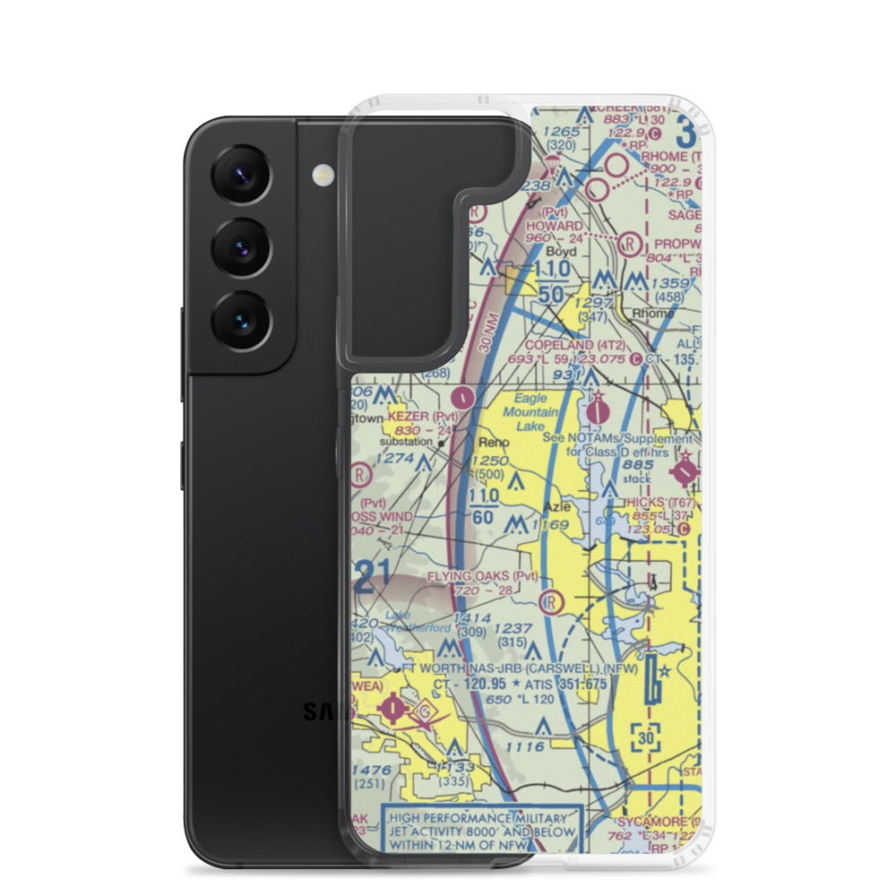 Moore Private Airport (73TE) VFR Sectional Samsung Case Samsung Galaxy S22 model shown
