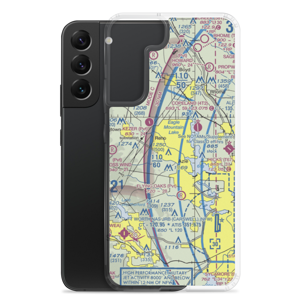 Moore Private Airport (73TE) VFR Sectional Samsung Case Samsung Galaxy S22 Plus model shown