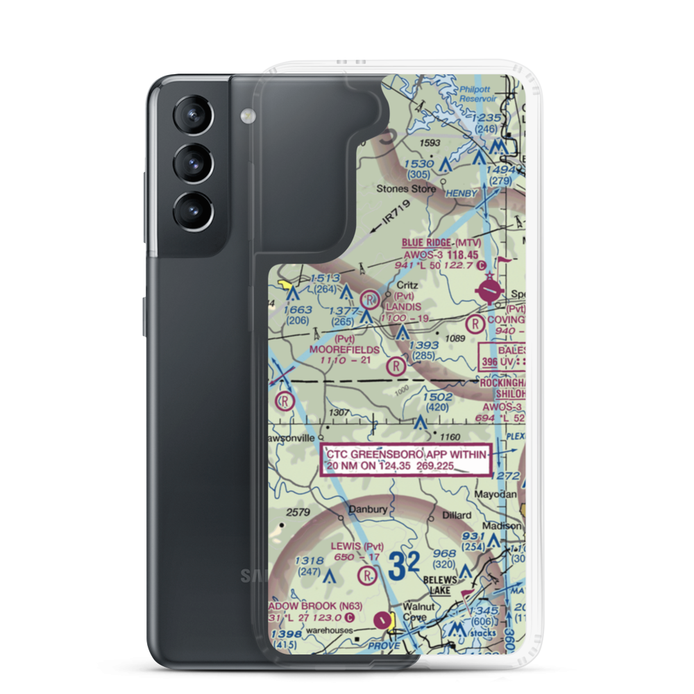 Moorefield's Airstrip (VA27) VFR Sectional Samsung Case Samsung Galaxy S21 model shown