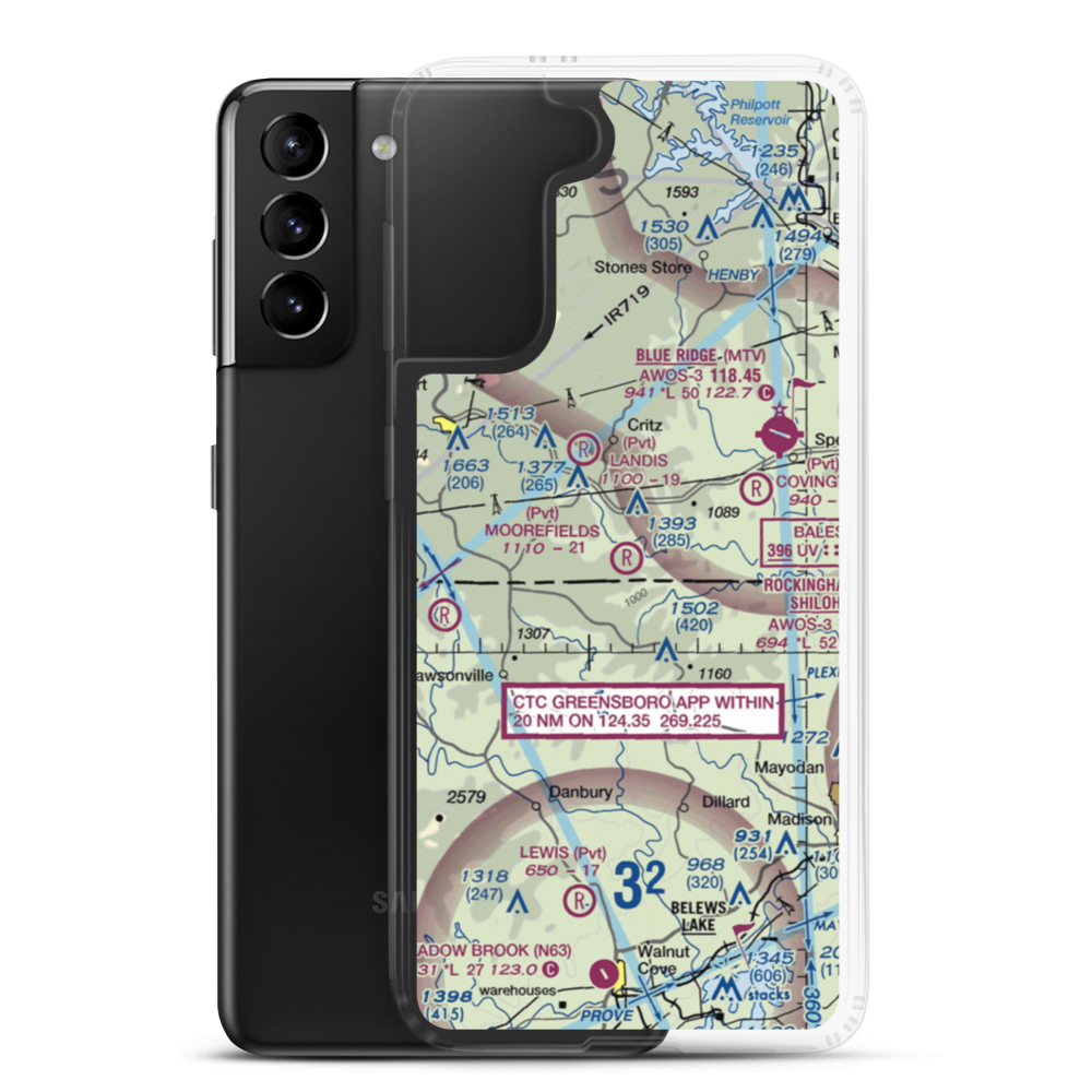 Moorefield's Airstrip (VA27) VFR Sectional Samsung Case Samsung Galaxy S21 Plus model shown