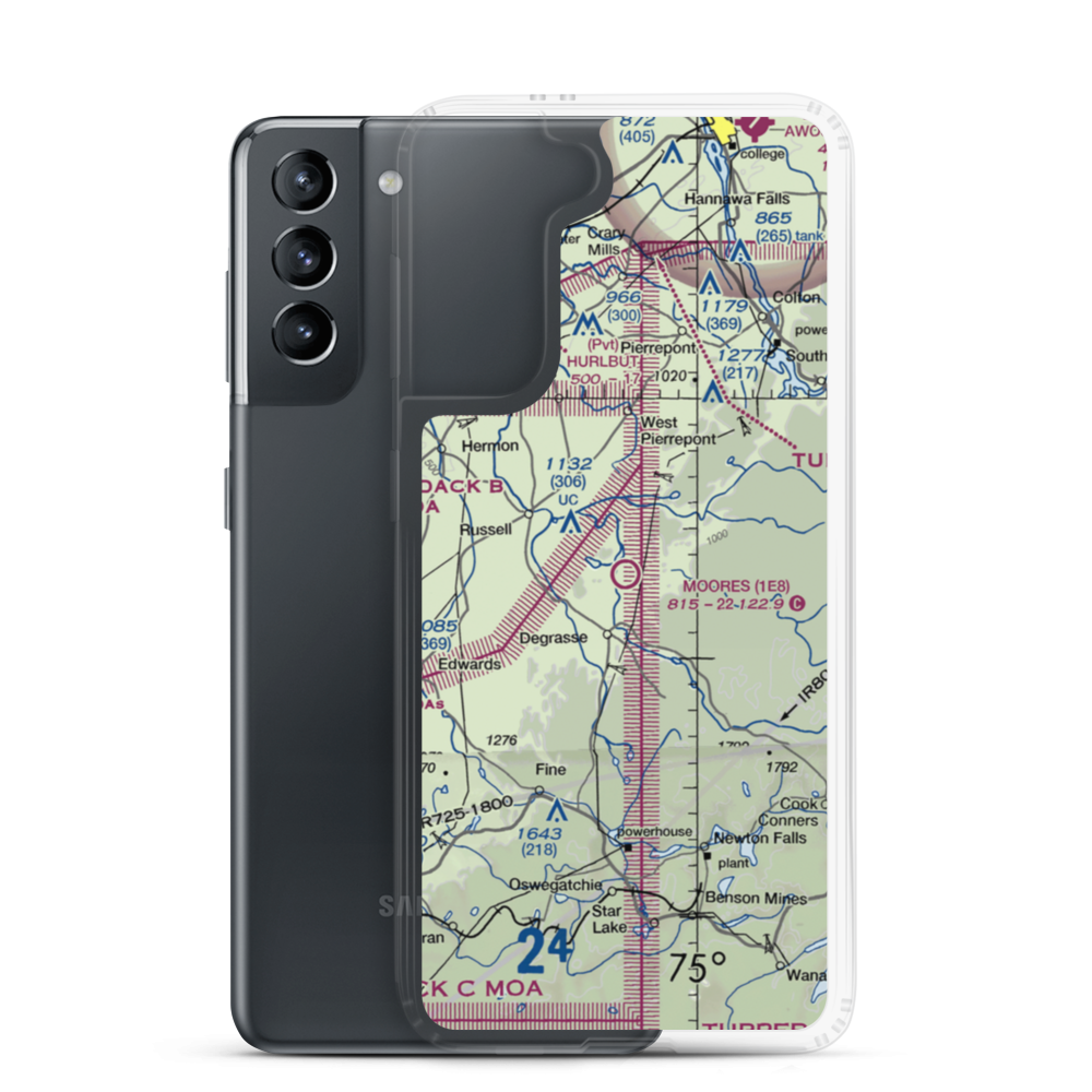 Moores Airport (1E8) VFR Sectional Samsung Case Samsung Galaxy S21 model shown