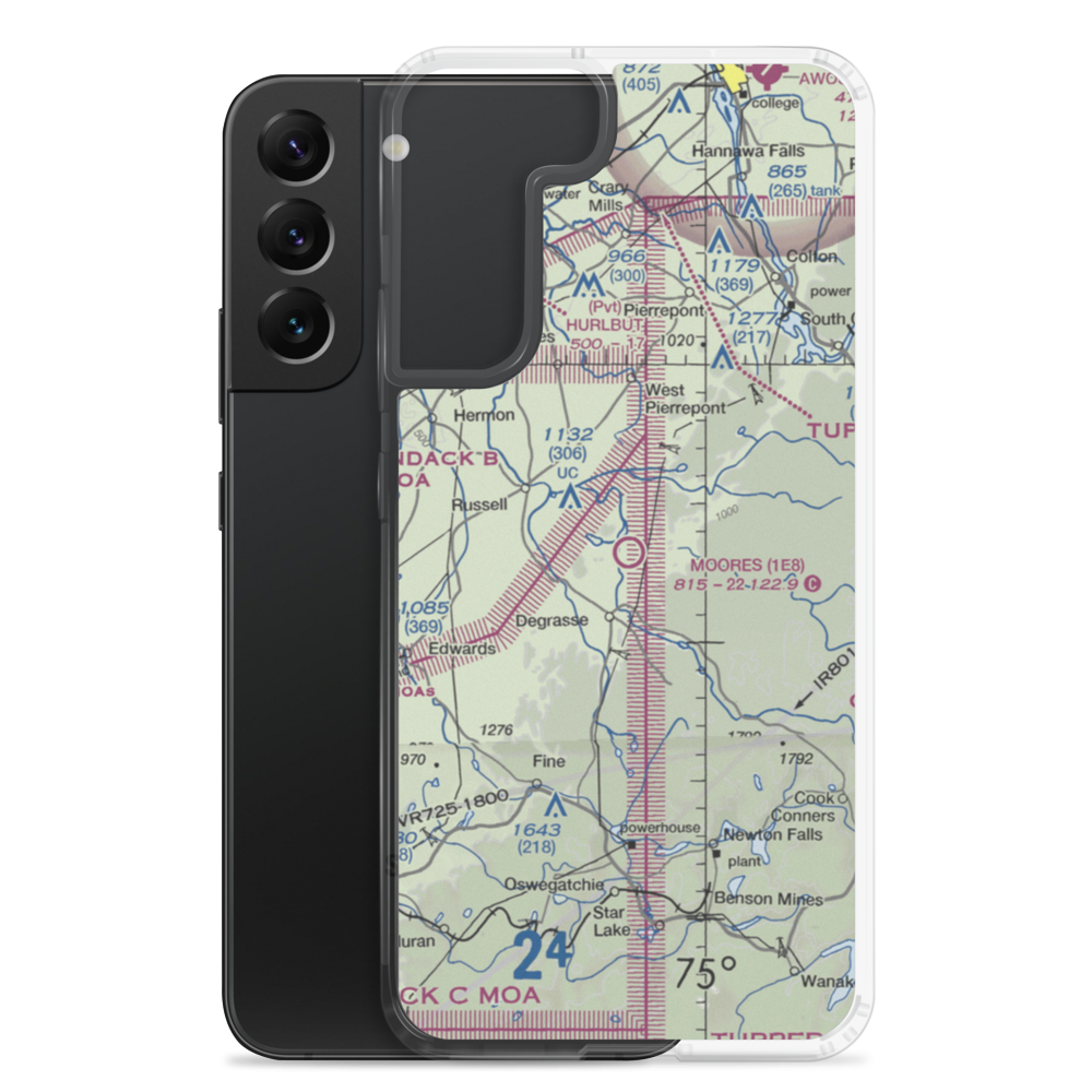 Moores Airport (1E8) VFR Sectional Samsung Case Samsung Galaxy S22 Plus model shown