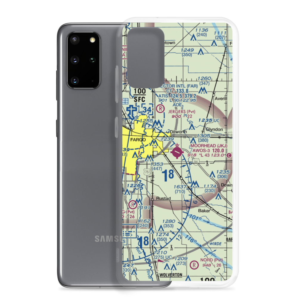Moorhead Municipal Airport (JKJ) VFR Sectional Samsung Case Samsung Galaxy S20 Plus model shown