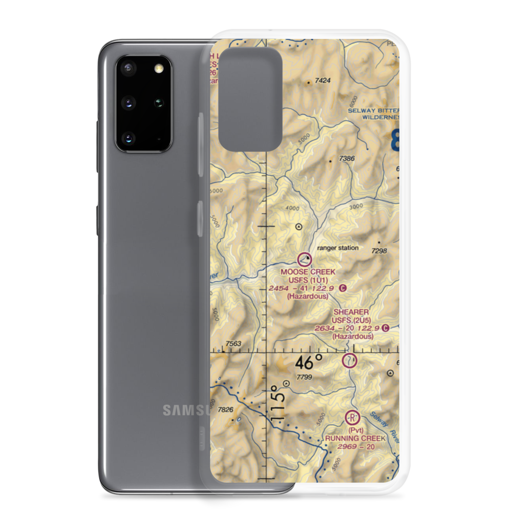 Moose Creek /US Forest Service/ Airport (1U1) VFR Sectional Samsung Case Samsung Galaxy S20 Plus model shown