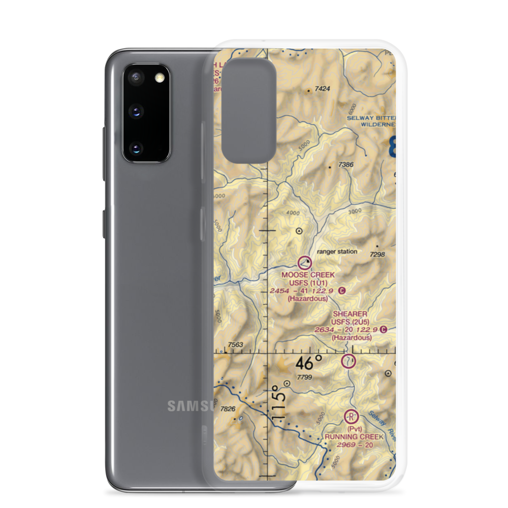 Moose Creek /US Forest Service/ Airport (1U1) VFR Sectional Samsung Case Samsung Galaxy S20 model shown
