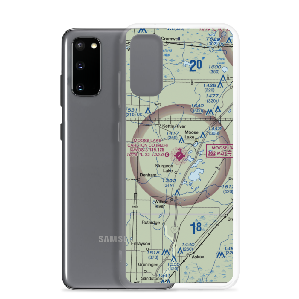 Moose Lake Carlton County Airport (MZH) VFR Sectional Samsung Case Samsung Galaxy S20 model shown