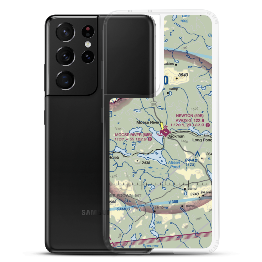 Moose River Seaplane Base (60B) VFR Sectional Samsung Case Samsung Galaxy S21 Ultra model shown