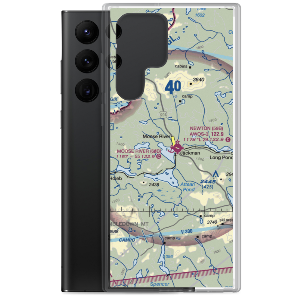 Moose River Seaplane Base (60B) VFR Sectional Samsung Case Samsung Galaxy S22 Ultra model shown