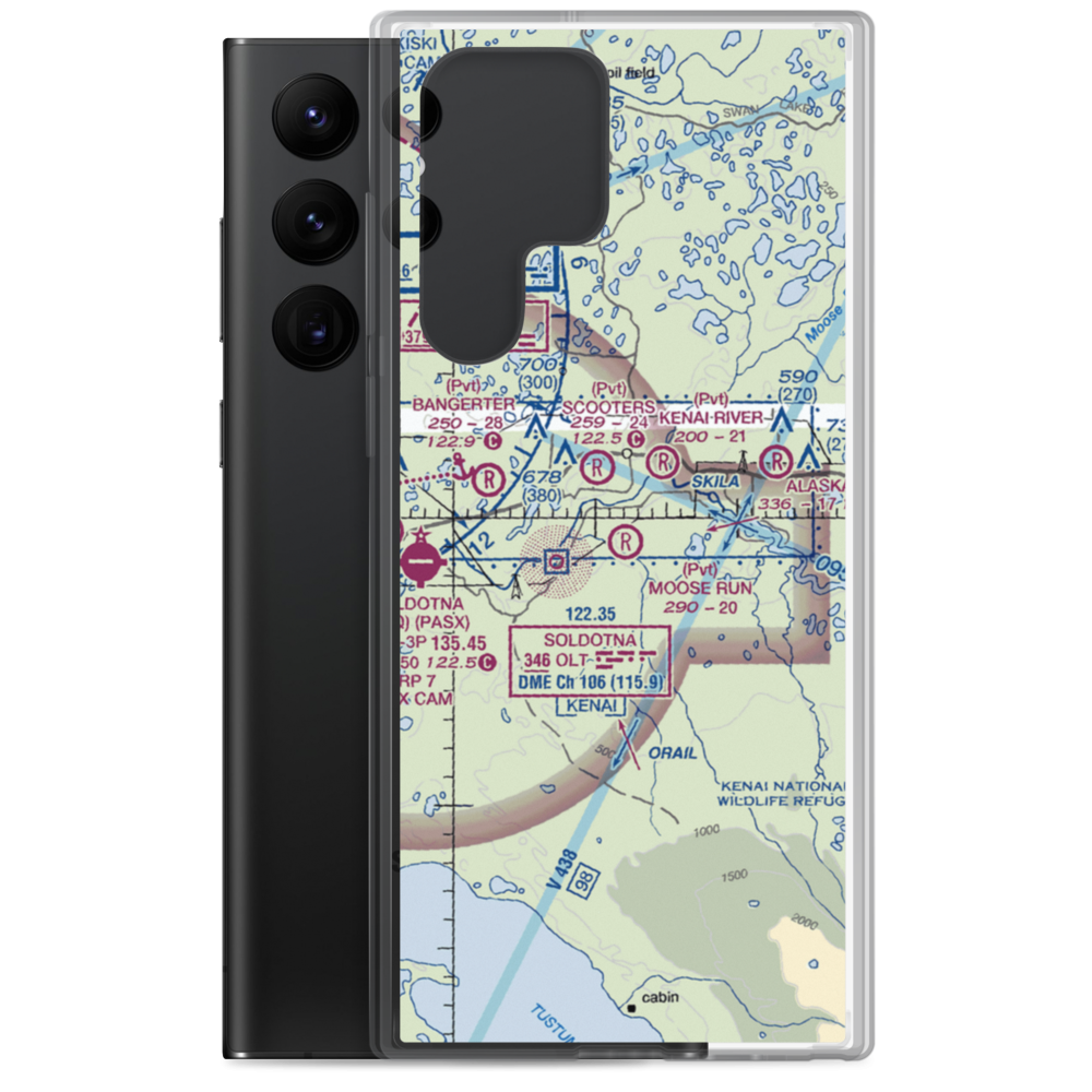 Moose Run Airstrip (AK55) VFR Sectional Samsung Case Samsung Galaxy S22 Ultra model shown