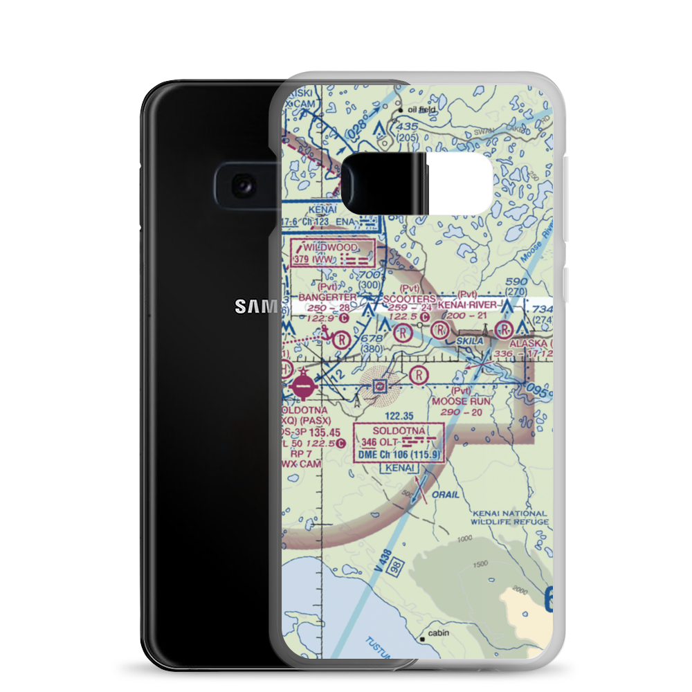 Moose Run Airstrip (AK55) VFR Sectional Samsung Case Samsung Galaxy S10e model shown
