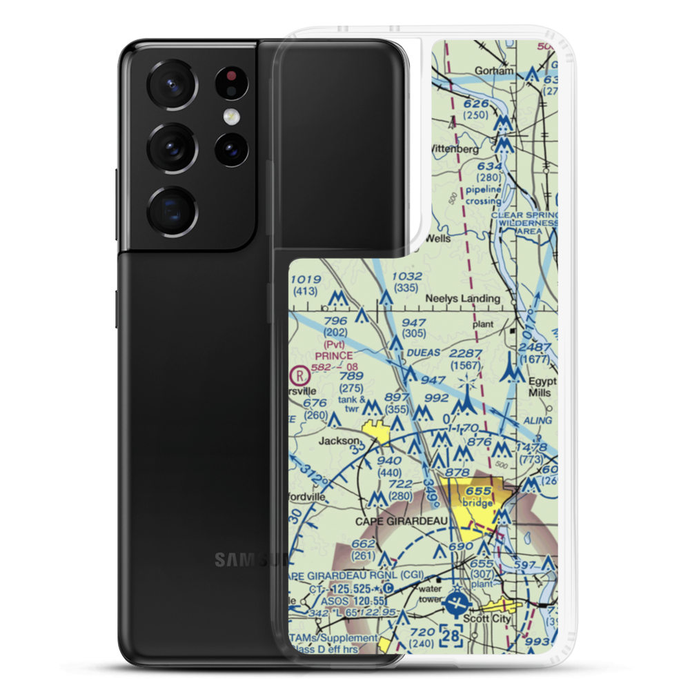 Mooseberry Airport (1MU7) VFR Sectional Samsung Case Samsung Galaxy S21 Ultra model shown