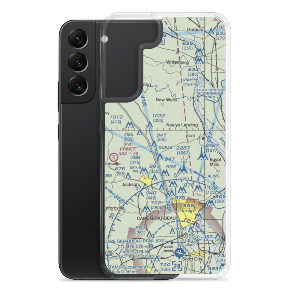 Mooseberry Airport (1MU7) VFR Sectional Samsung Case Samsung Galaxy S22 Plus model shown