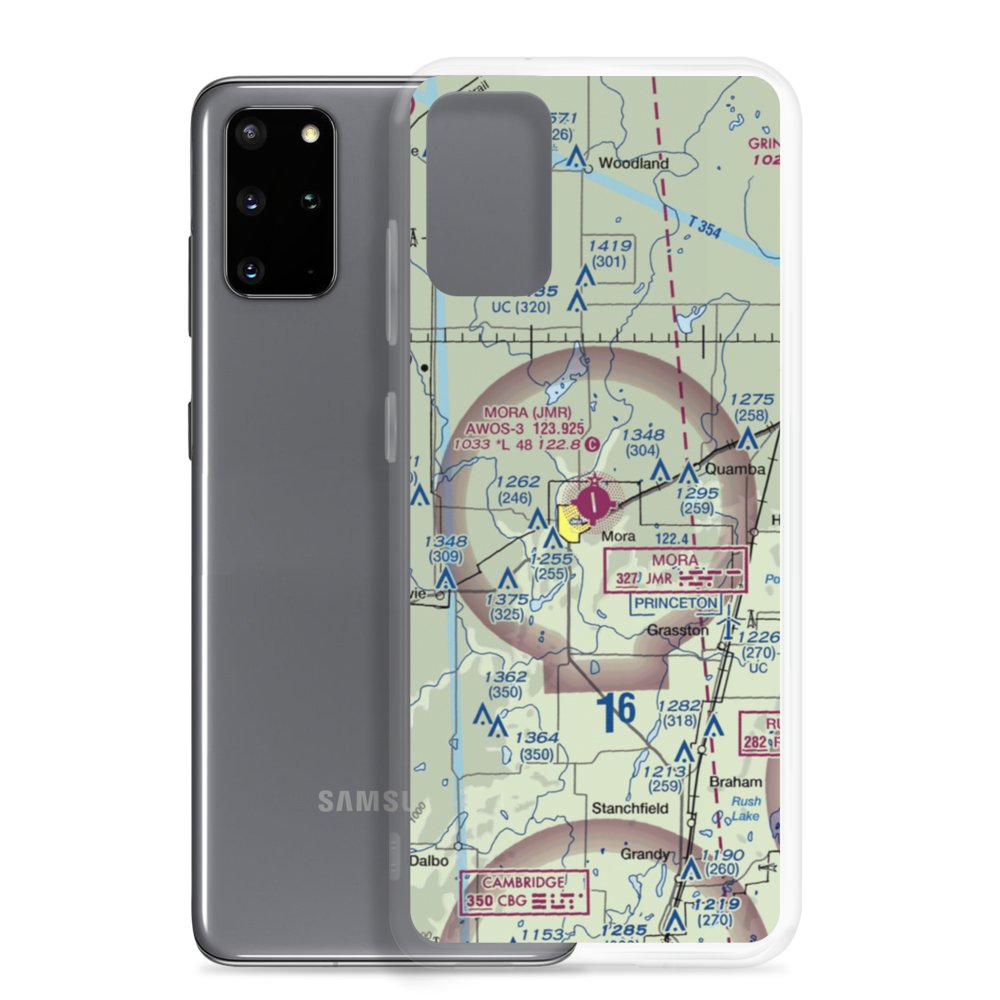Mora Municipal Airport (JMR) VFR Sectional Samsung Case Samsung Galaxy S20 Plus model shown