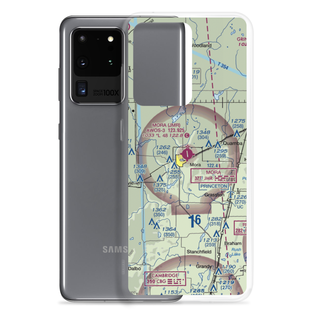 Mora Municipal Airport (JMR) VFR Sectional Samsung Case Samsung Galaxy S20 Ultra model shown