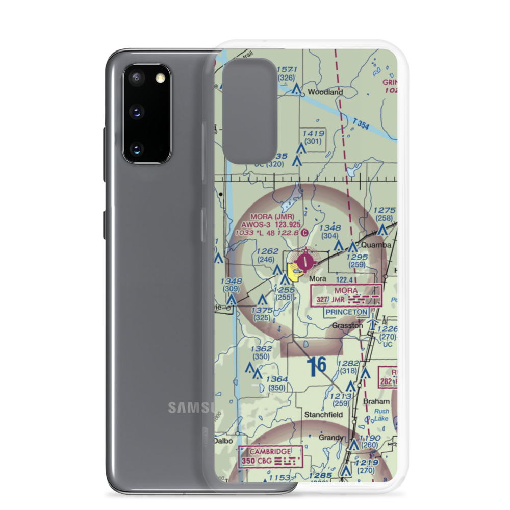 Mora Municipal Airport (JMR) VFR Sectional Samsung Case Samsung Galaxy S20 model shown