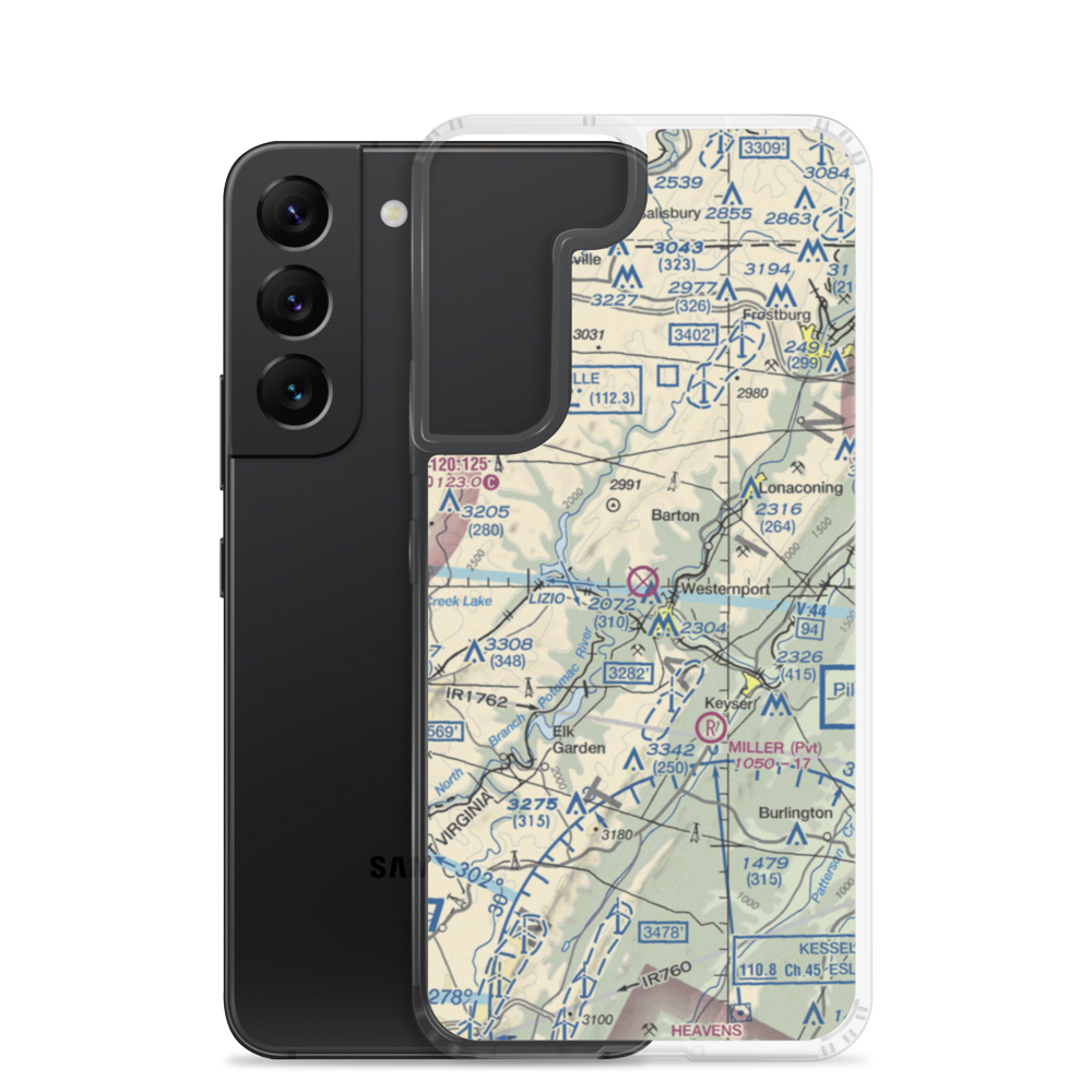 Moran Field (MD99) VFR Sectional Samsung Case Samsung Galaxy S22 model shown