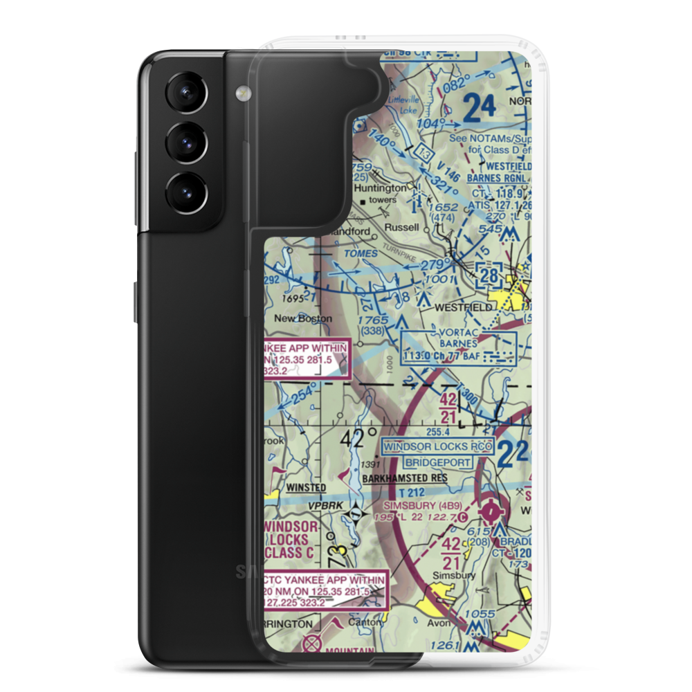 Morehaven Airport (MA43) VFR Sectional Samsung Case Samsung Galaxy S21 Plus model shown