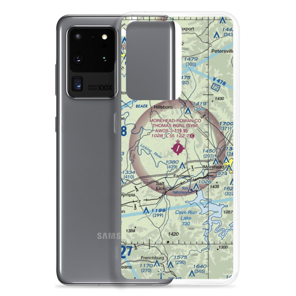 Morehead-Rowan County Clyde A. Thomas Regional Airport (SYM) VFR Sectional Samsung Case Samsung Galaxy S20 Ultra model shown