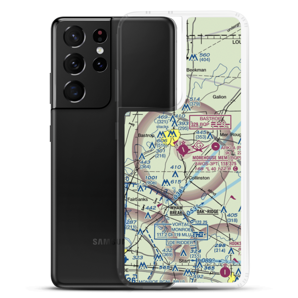 Morehouse Memorial Airport (BQP) VFR Sectional Samsung Case Samsung Galaxy S21 Ultra model shown