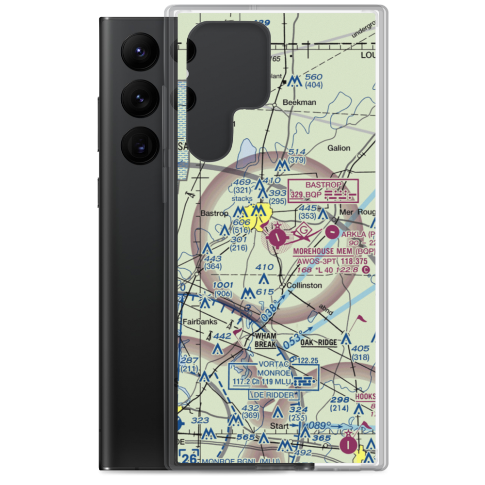 Morehouse Memorial Airport (BQP) VFR Sectional Samsung Case Samsung Galaxy S22 Ultra model shown