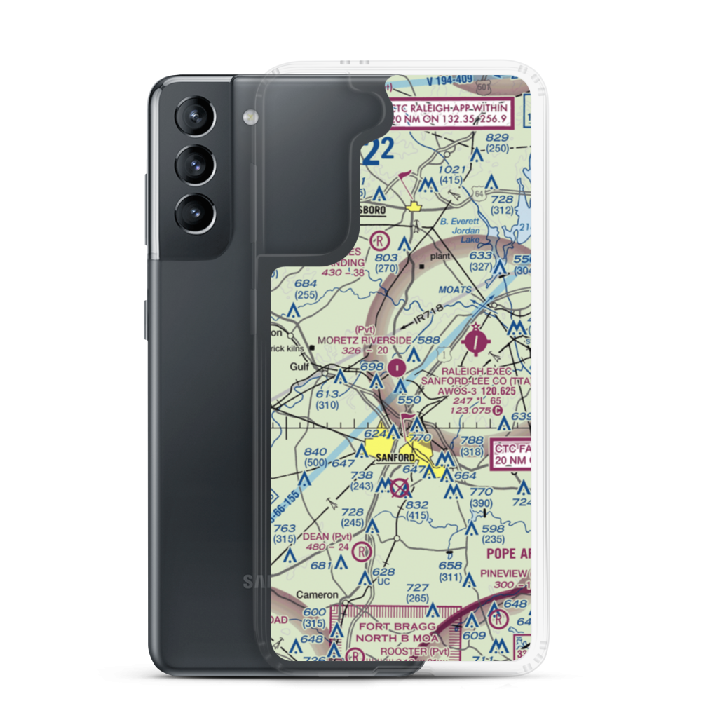 Moretz Riverside Landing Airport (NC00) VFR Sectional Samsung Case Samsung Galaxy S21 model shown