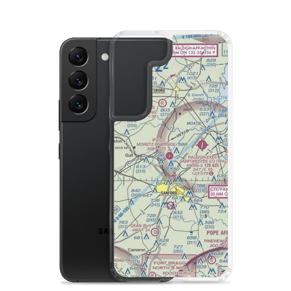 Moretz Riverside Landing Airport (NC00) VFR Sectional Samsung Case Samsung Galaxy S22 model shown
