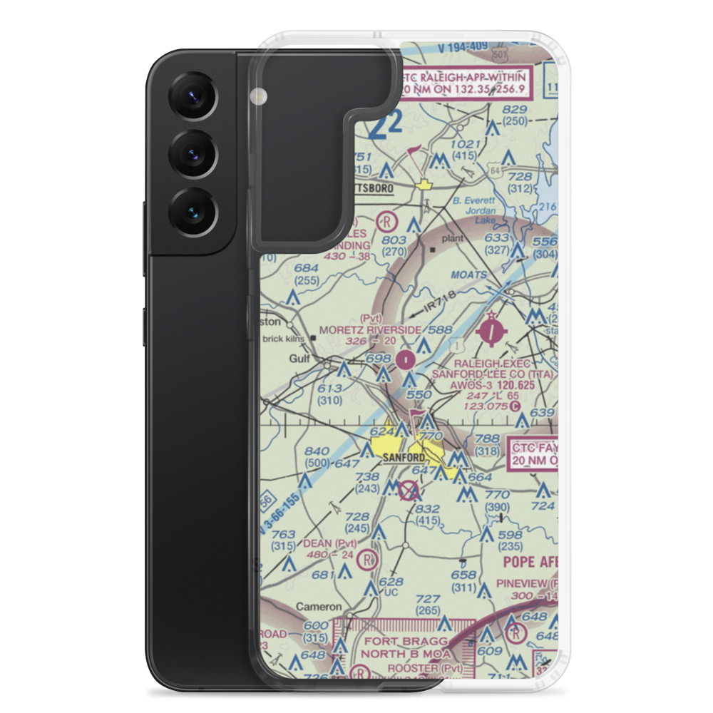 Moretz Riverside Landing Airport (NC00) VFR Sectional Samsung Case Samsung Galaxy S22 Plus model shown