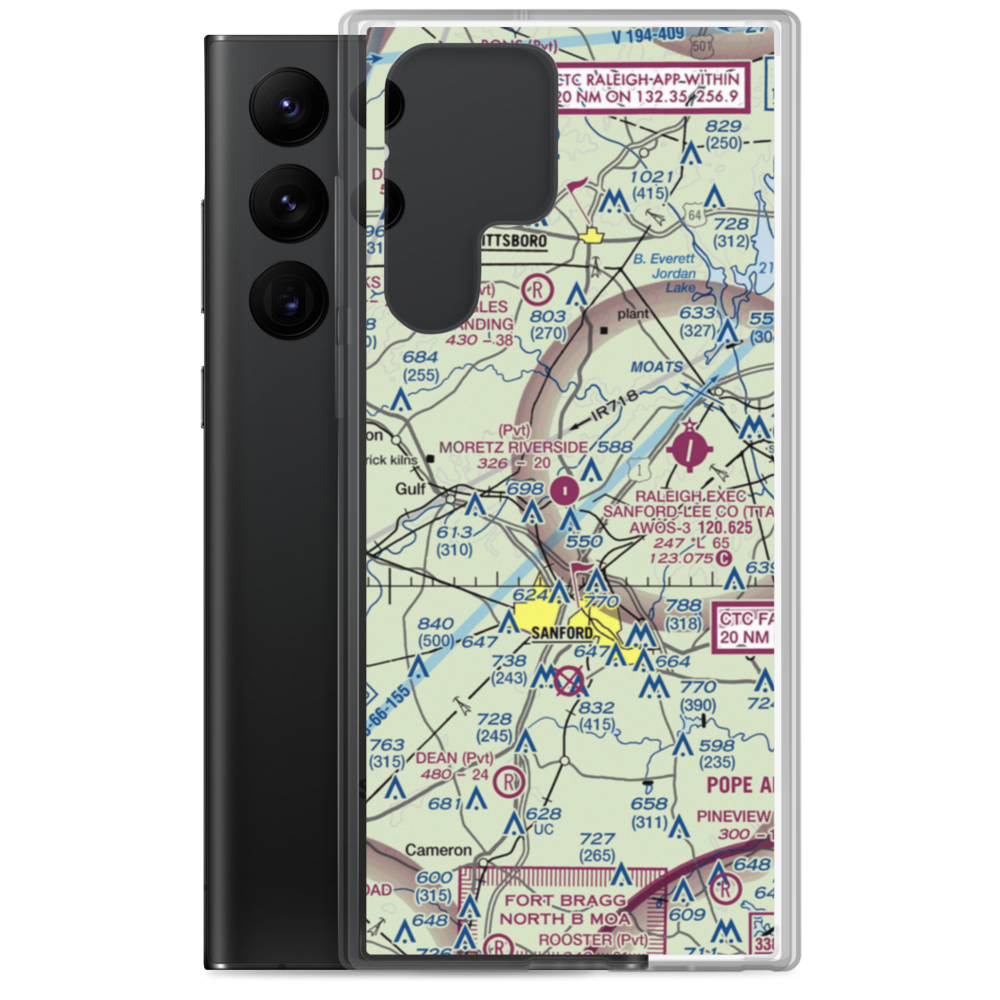 Moretz Riverside Landing Airport (NC00) VFR Sectional Samsung Case Samsung Galaxy S22 Ultra model shown