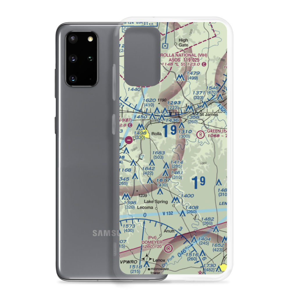 Morgan Airport (MO02) VFR Sectional Samsung Case Samsung Galaxy S20 Plus model shown