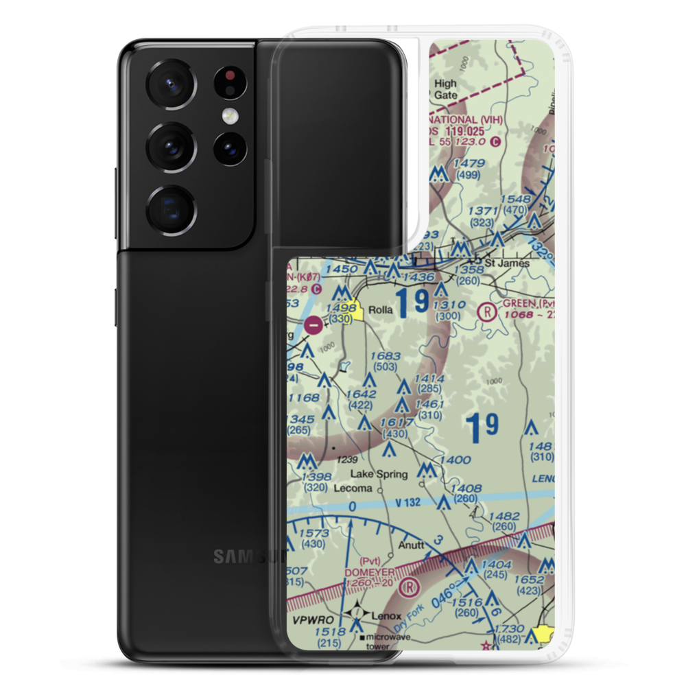 Morgan Airport (MO02) VFR Sectional Samsung Case Samsung Galaxy S21 Ultra model shown