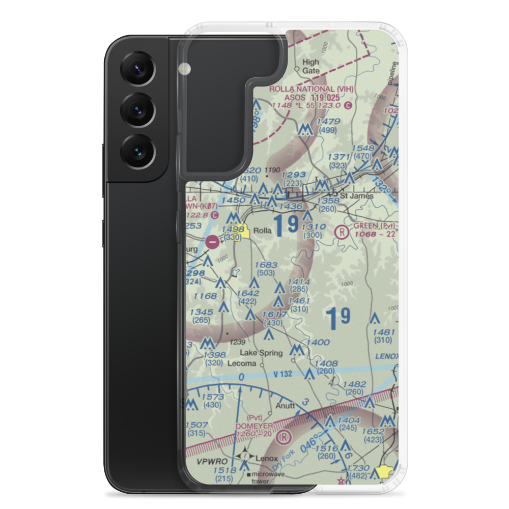 Morgan Airport (MO02) VFR Sectional Samsung Case Samsung Galaxy S22 Plus model shown