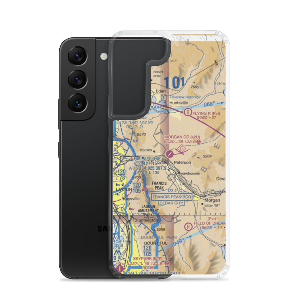 Morgan County Airport (42U) VFR Sectional Samsung Case Samsung Galaxy S22 model shown